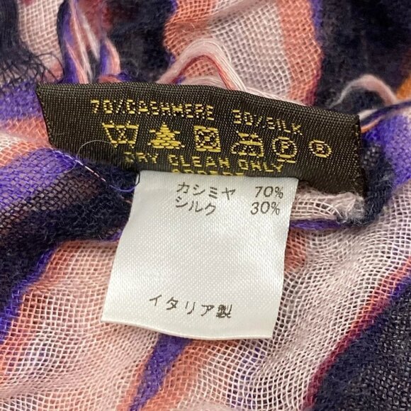 LOUIS VUITTON Etole - Pink Purple Orange Scarf Cashmere Silk 304-080725 - Picture 8 of 9